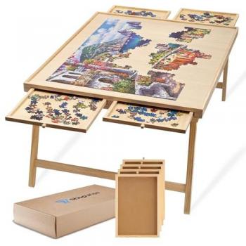 Table à puzzles en bois de luxe