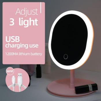 Wireless USB Charging LED Makeup Mirror with Sensing Light