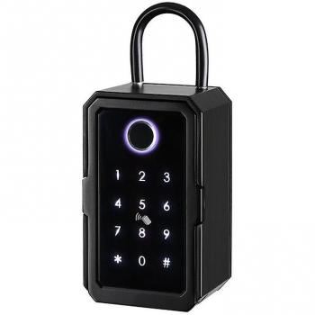 Serrure de porte à empreintes digitales noire