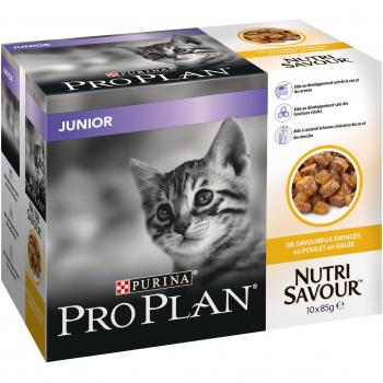 Plan Pro Junior NutriSavour – Poulet Gelé – Poches Chaton 10 × 85 g