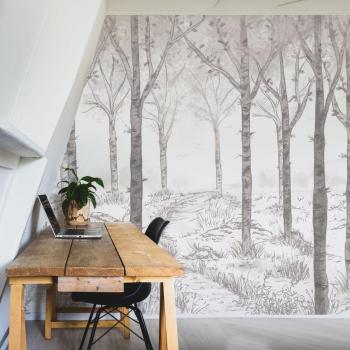 Décor Panoramique Forêt de Bouleaux
