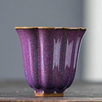 Handmade Ru Kiln Porcelain Teacup, 60ml Crackle Design