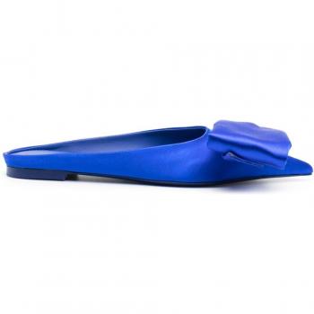 Salvatore Ferragamo Blue Leather Mules for Women, Size 6