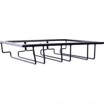 Étagère à verres à pied en métal noir doré