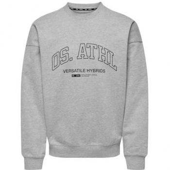 ONLY & SONS Strickpullover Pullover Loose Fit Rundhals Langarm Sweatstoff 7959 in Grau-2