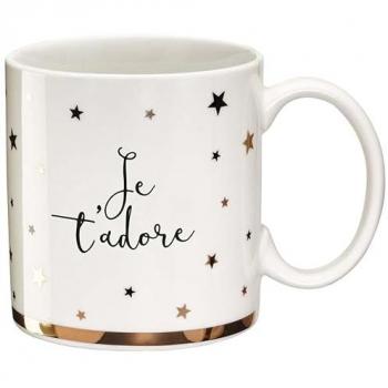 Coffret Mug « Je t'adore » en Noir Or Draeger