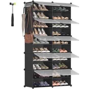 Chaussures Rangement 10 compartiments – Noir