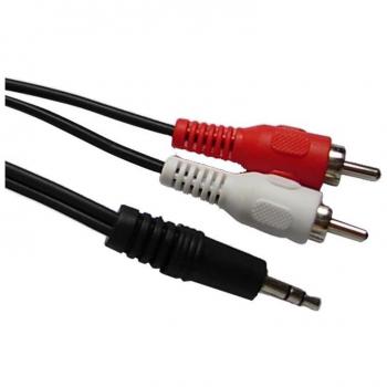 LTC Audio CA1.5JR vernikkelde jack/tulp audio kabel, 2x RCA naar Mini-jack audio kabel, beschikbaar in lengtes van 1,5m tot 5m