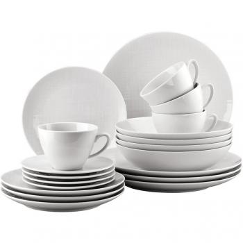 Rosenthal 20‑teiliger Tafelservice „Mesh“ – vier Personen, weißer Porzellanlook