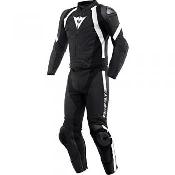 Dainese Avro 4 Costume de moto en cuir 2 pièces Noir/Blanc taille 50
