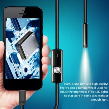 Endoscope oreille 6LED 1M/7mm pour dispositifs Android et PC