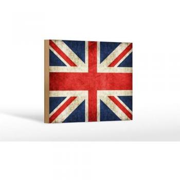 Holzschild mit Flagge des Vereinigten Königreichs 18x12 cm