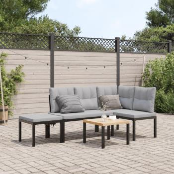 Bancs de Terrasse Noirs 4xCoussin – Ensemble