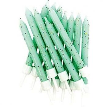 Mint Green Glitter Birthday Candles