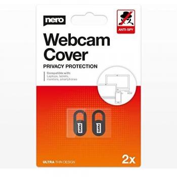 Nero Webcam Cover [Retail-Pack], Schwarze Abdeckung super dünn, für Handy, Smartphone, Tablet, Notebook, Laptop, PC, Computer, MAC (2 Stück)