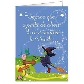 Postal Arguval Suerte Con Relieve Holografía Y Purpurina 24x35 Cm