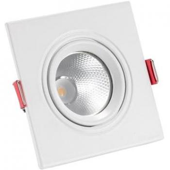 Faretto quadrato LED Madison 5W, foro di 75 mm, finitura bianca naturale 4000K