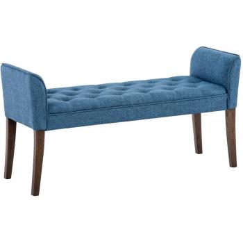 Poltrona Legno e Tessuto Blu 133 CM