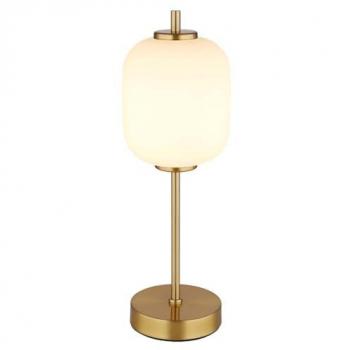 GLOBO LIGHTING LED‑Nachttischlampe – Messing, Glas, Wohnzimmerlampen