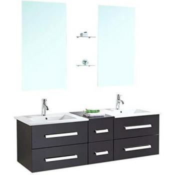 Simba Urban Black Bath Cabinet 150 cm, Washbasin Included – Rome Line
