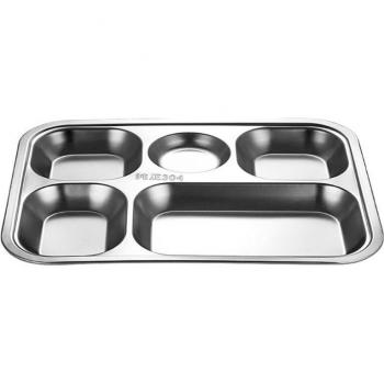Edelstahl Kantinen Tablett mit 3/4/5 Fächern