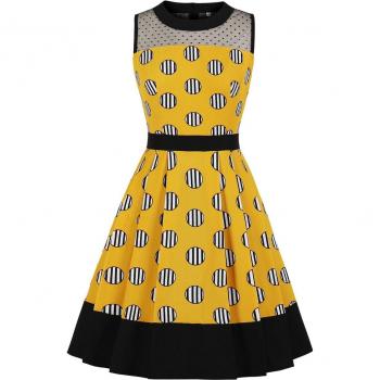 Vintage 60s High-Waist Yellow Party Dress