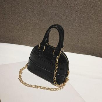 Women's Crocodile Leather Shell Bag in Red