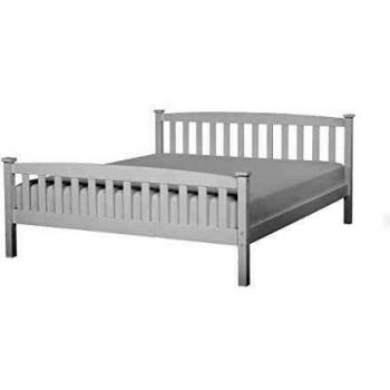Cama Doble Minimalista de Madera Blanca 160 x 200 cm Giverny