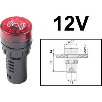 AD16-22SM 22mm Signal Light with Red LED and Active Alarm