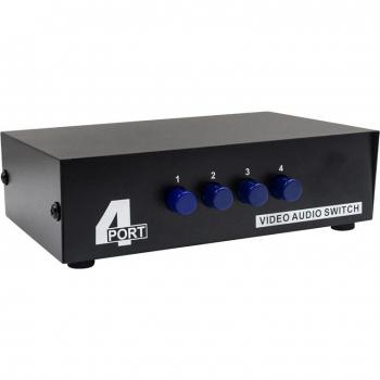 4-Port Composite Video and Audio Selector Box for DVD, STB, and Game Consoles