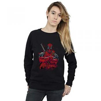 Marvel Deadpool Pose Black Sweatshirt (Women's)