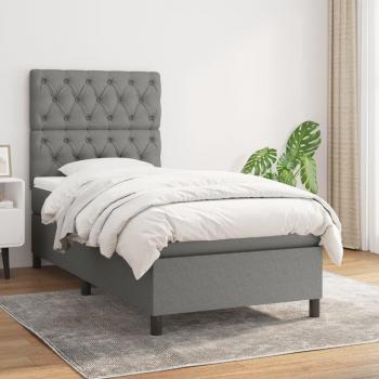 Vidaxl Boxspringbett Dunkelgrau 80x200 cm inkl. Matratze