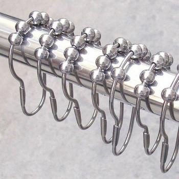 12 Pcs Stainless Steel Bath Curtain Rings
