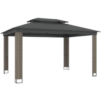 VidaXL Pavillon Anthrazit 3,94x2,96 m mit Doppeldach