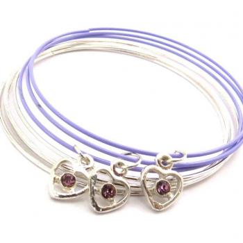 Colgante Brillante Les Trésors de Lily [J6936] Amor Púrpura-Lilas
