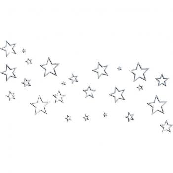 5‑Zackiger Pentagramm Spiegel Aufkleber – 24 Teile