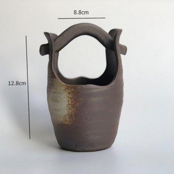 Japanese Stoneware Retro Vase – Ceramic Hydroponic Plant Container – Minimalist Decoration