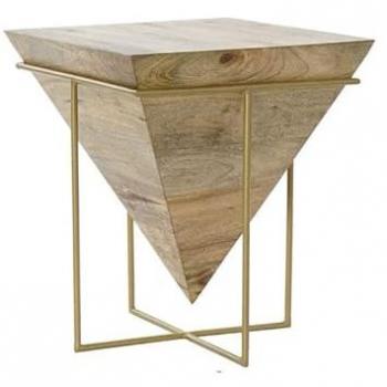 Mango Houten Bijzettafel met Metaaldraad – DKD