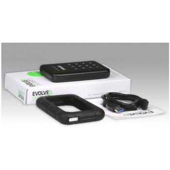 Evolveo 2,5 Encrypt 1 – Custodia in polipropilene nero per HDD USB 3.0