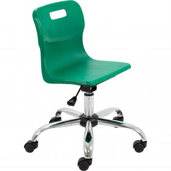 Titan Green Swivel Chair with Chrome Base and Castors