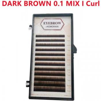 Wimpernverlängerungs-Kit 12 Linien Koreanisches Material 0,1 Mischungen 5/6/7/8mm Schwarz/Dunkelbraun