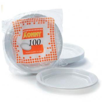 USUALSI-100 Platos llanos blancos redondos 22cm, Certificado reutilizable