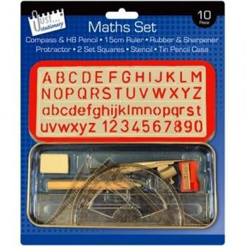 Maths Set Geometry Set Metal Pencil Case Tin Compass Set