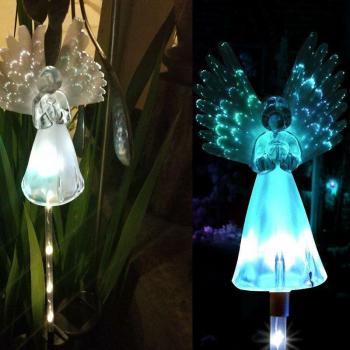 LED Solar Angel Wings – Colorful Garden Path Decorative Solar Light Set
