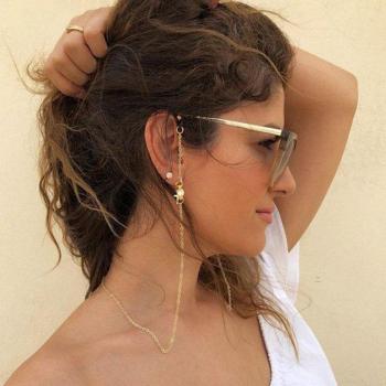 Gold Glasses Lanyard with Crystals