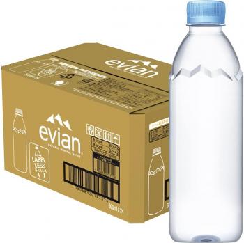Itoen Evian Agua Mineral Dura 500 ml x 24 botellas sin etiqueta