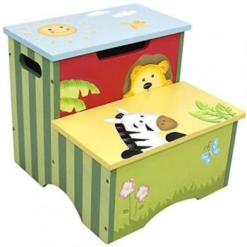 Handcrafted Safari Themed Kids Step Stool