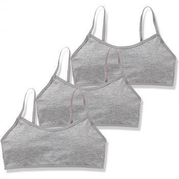 Lote de 3 sujetadores para niñas de 6 a 12 años, ropa interior desmontable