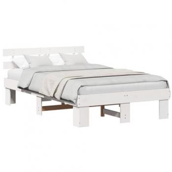 Lit 120x200 cm blanc en bois massif de pin vidaXL