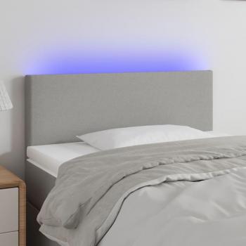 Día y Noche Cabecero con LED de tela gris claro 90x5x78/88 cm